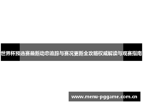 世界杯预选赛最新动态追踪与赛况更新全攻略权威解读与观赛指南